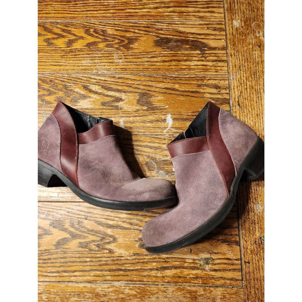 FLY London Suede Ankle Boots Meba Purple sz 41/US 8